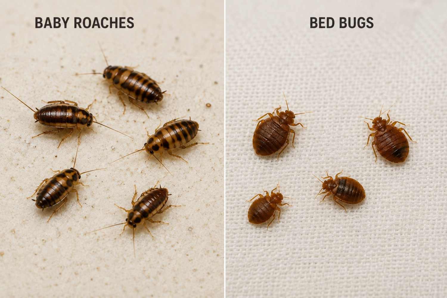 Baby Roaches vs. Bed Bugs